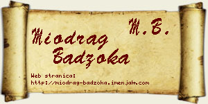 Miodrag Badžoka vizit kartica